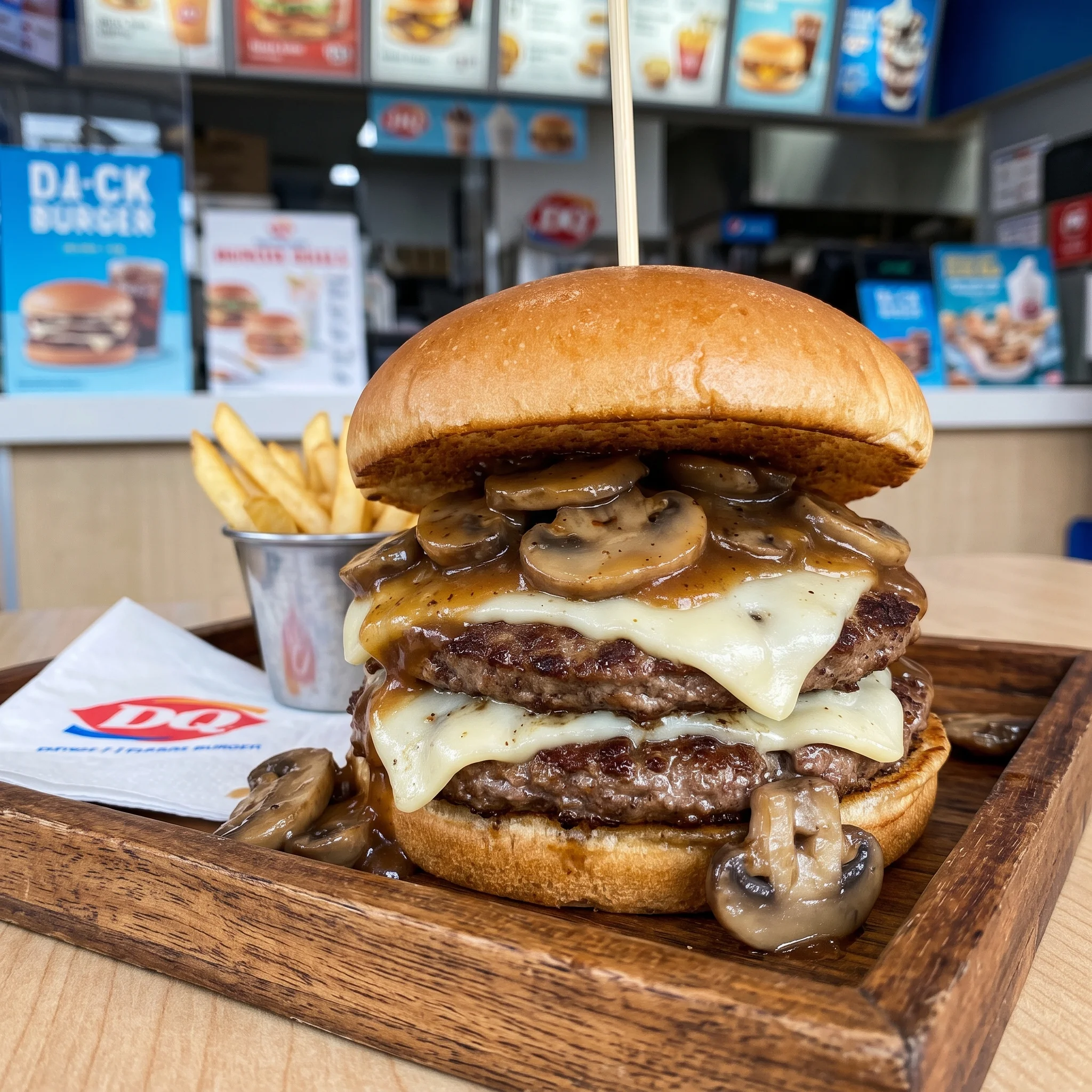 Mushroom Swiss Stackburger